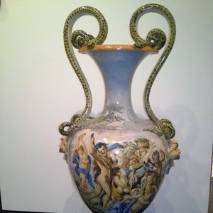 Palace Size Bacchus Majolica Vase